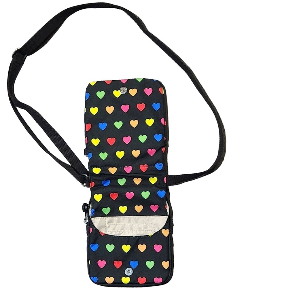 Kipling Black Multicolored Heart Print Crossbody Bag - Picture 6 of 6